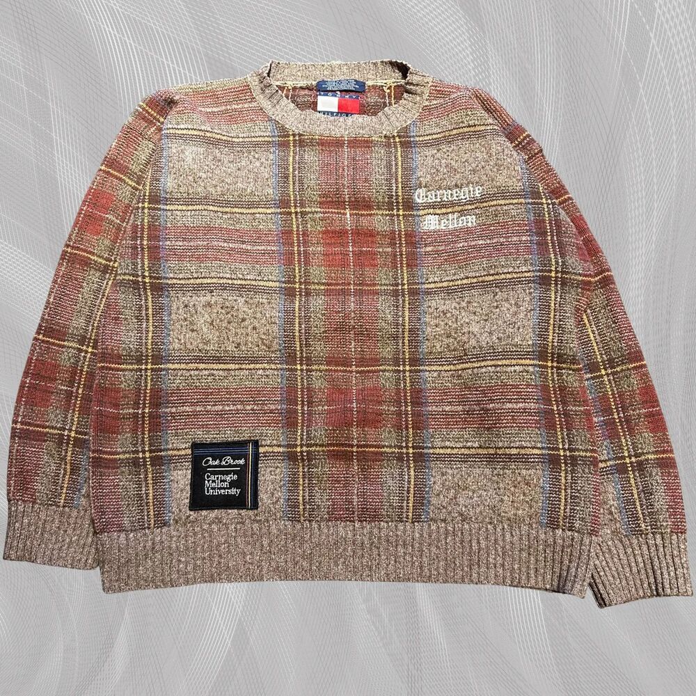 Oak Brook x Carnegie Mellon University Upcycled Tartan Plaid Sweater Size S